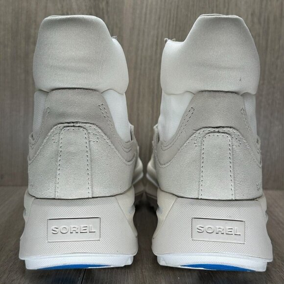 Sorel Shoes Womens Sz 12 Out N' About 503 Lace Up Mid Sneaker Suede Off White - Picture 4 of 12